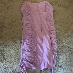 purple body con dress